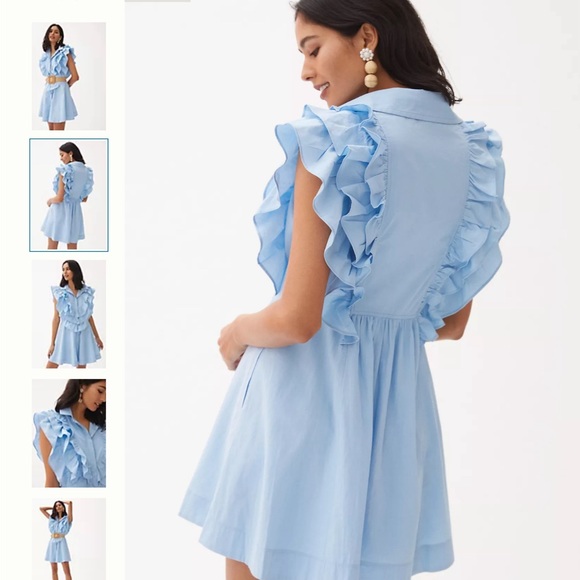 Maeve Ruffled Button-Front Mini Dress Petite - Picture 2 of 7